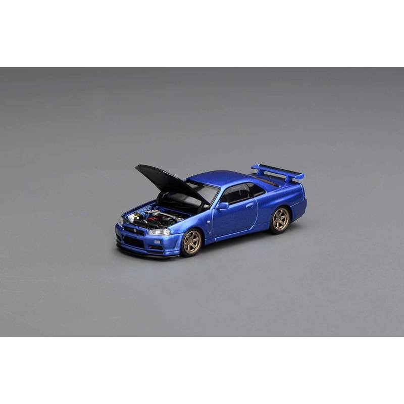 [ETA:  May 2026 ] Motorhelix 1/64 Nissan Skyline GT-R  R34  V-SPEC-II  Ver. - Bayside Blue