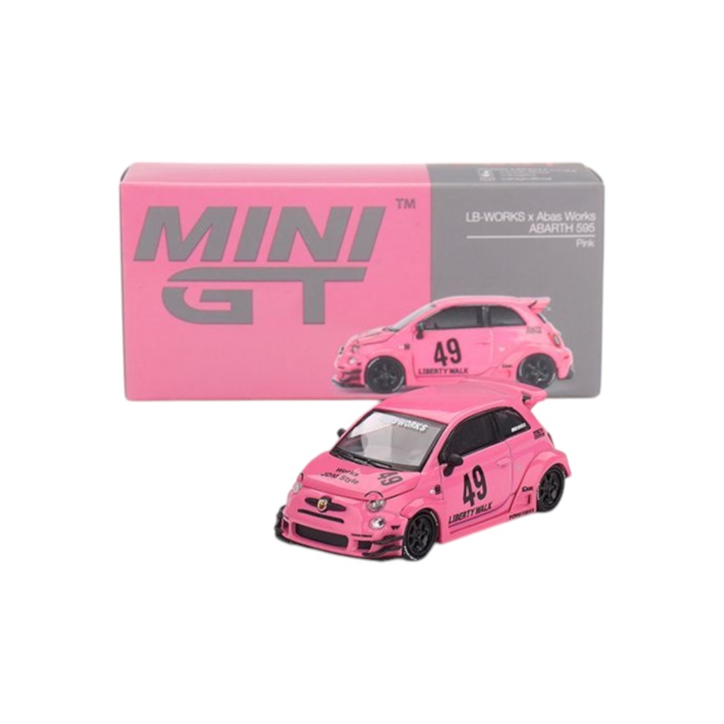 Mini GT LB-Works x Abas Works Abarth 595 (Pink) 1:64 Scale