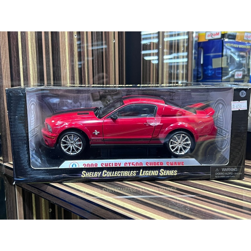 1/18 Diecast Ford Shelby GT500 Super Snake 2008 Red Model Car Shelby Collectibles