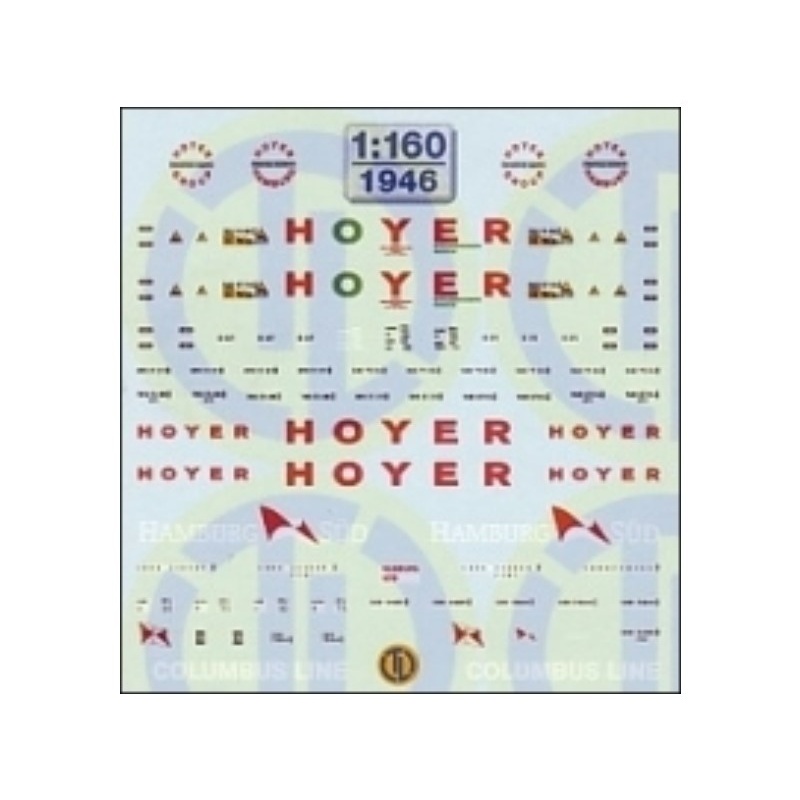 Decals Hoyer Hamburg-Sd Columbus-Line 1: 160 decal sheet