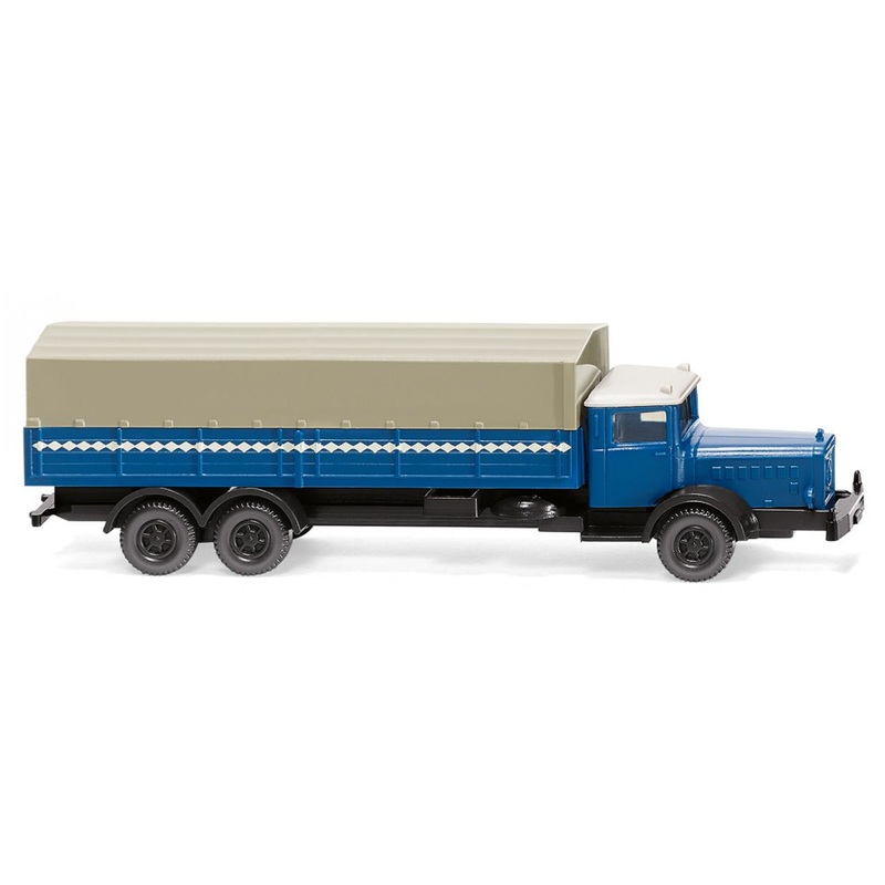 Flatbed truck MB L 10000 azure blue