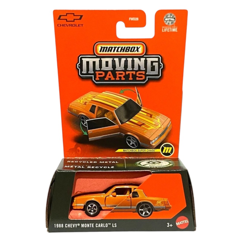 Matchbox Moving Parts 1988 Chevy Monte Carlo LS Super Chase 1:64 Scale