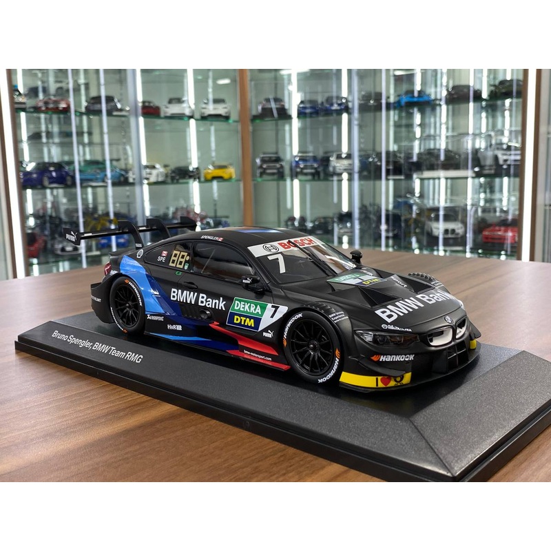 1/18 Diecast (Doors Opening)  Minichamps BMW M4 DTM 2019 #7 B. Spengler, BMW Team RMG  Matt Black Racing Decal (Limited 1002 pcs)