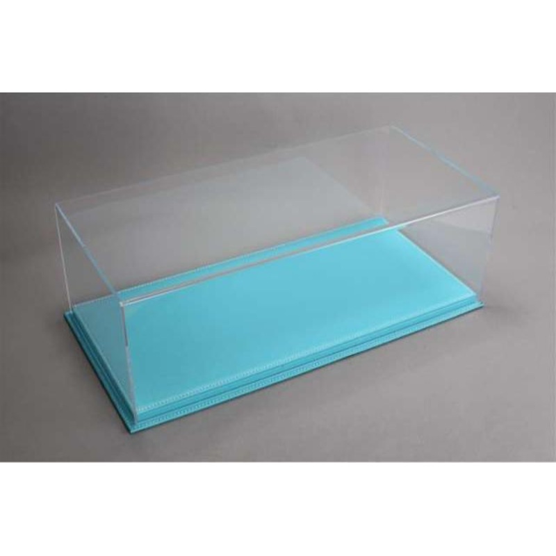 Atlantic Case Mulhouse Premium Acrylic Display Case w/ Turquoise Leather Base w/ White Stitching 1:18