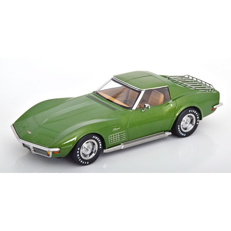 KK Scale 1972 Chevy Corvette C3 Stingray Green (w/ Removable T-Tops) 1:18