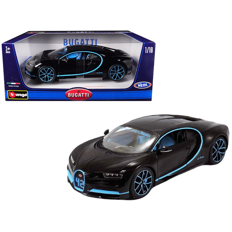 1/18 Diecast Bugatti Chiron 42 Black Limited Edition Scale Model Car
