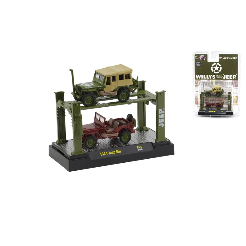 M2 Machines 1:64  2-Pack 1944 Willys MB Jeep (Auto-Lift Release 19)