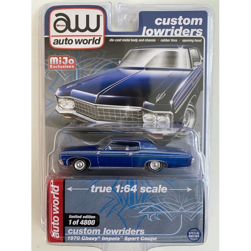 Auto World 1:64 Mijo Exclusive Custom Lowriders  1970 Chevy Impala C. Blue Limited Edition 4,800 Pcs