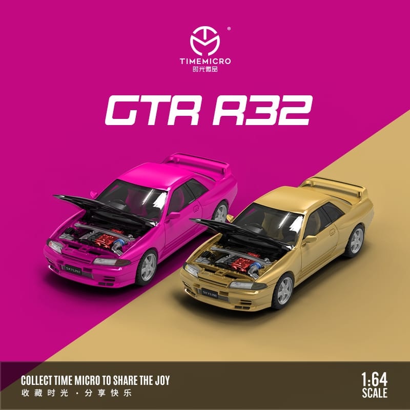 Time Micro 1/64 Skyline GT-R R32 Open-Hood Visible Engine