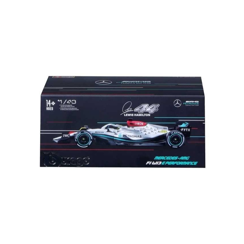 Bburago 1:43 F1 Mercedes W13 E Performance 2022 with Hamilton Driver