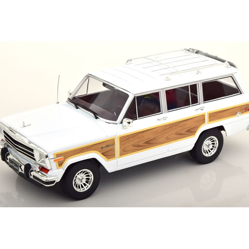 KK Scale 1989 Jeep Wagoneer Burgundy White w/ Wood Grain 1:18