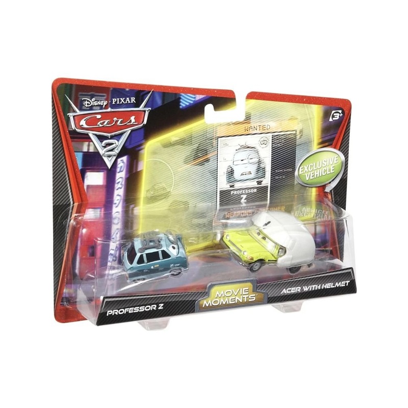 PRE-OWNED Disney/Pixar CARS 2 Movie Moments 155 Die Cast Car 2Pack Professor Z Acer With H ( card damage)