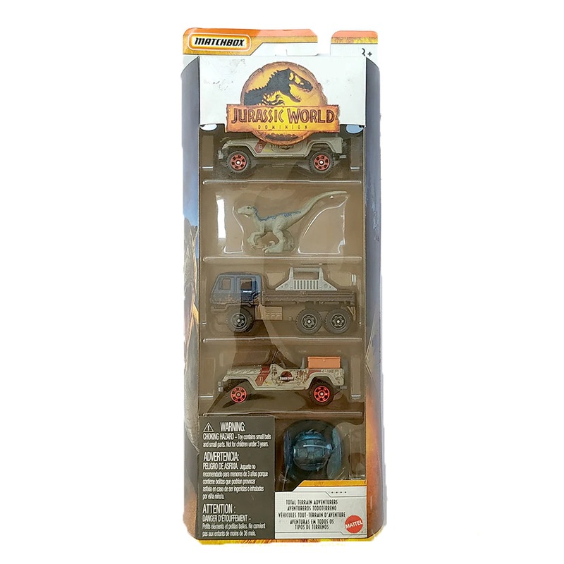 EXCLUSIVES PRE OWNED Matchbox Jurassic World Dominion Total Terrain Adventures Five set