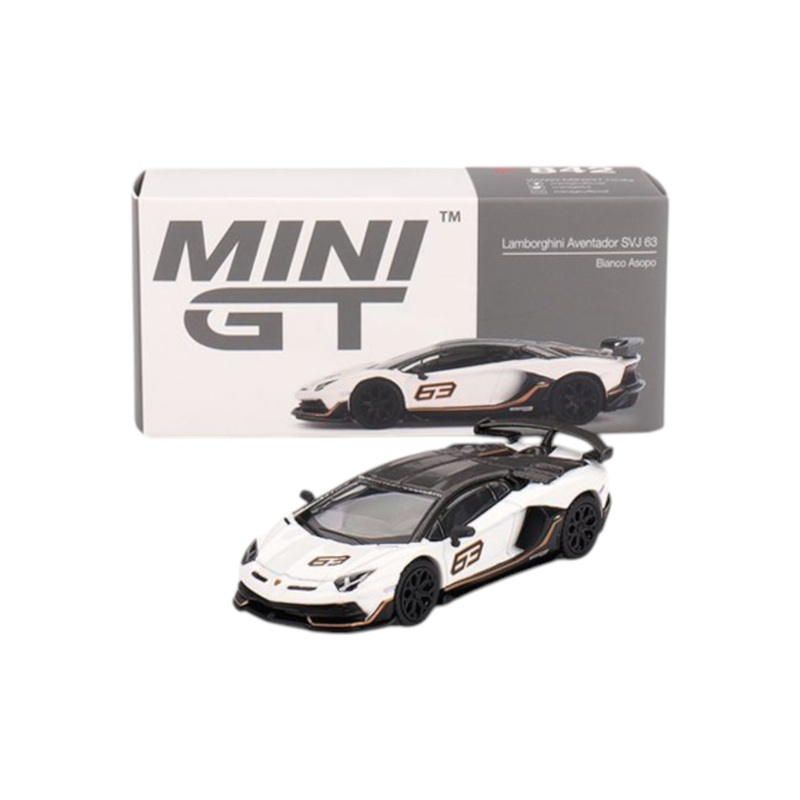 Mini GT Lamborghini Aventador SVJ 63 (Bianco Asopo) 1:64 Scale