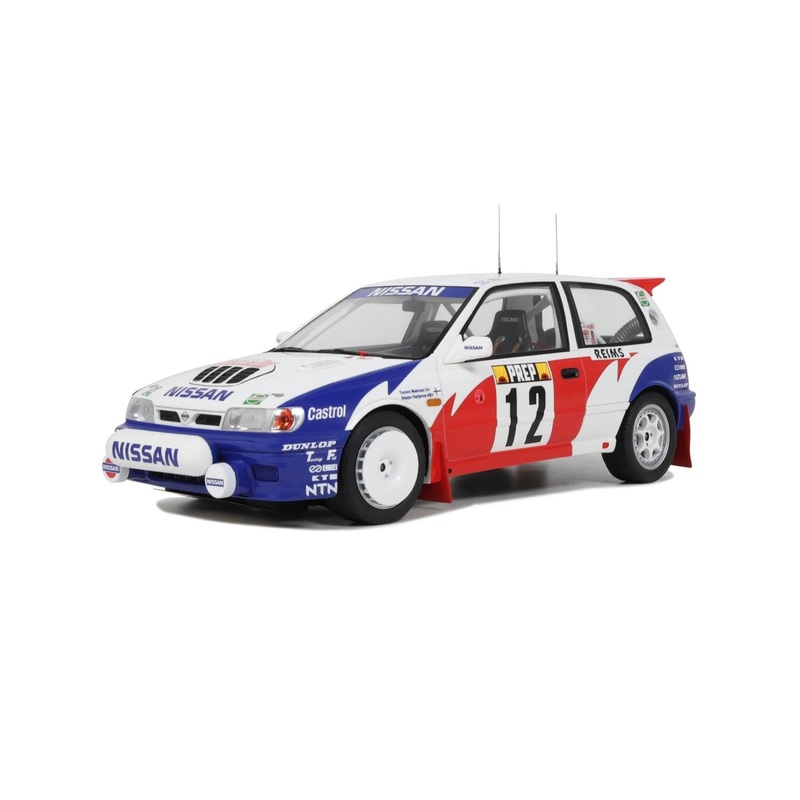 Otto 1992 Nissan Sunny GTi-R Team Nissan Motorsport Europe No 12 Rally Montecarlo White Red Blue 1:18