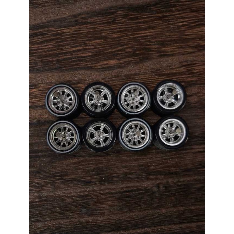 Rubber tires wheels (set 4) 1:64w-19