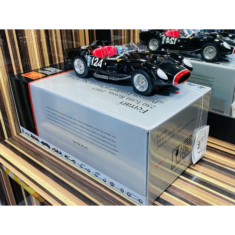 CMC Ferrari 250 Testa Rossa, 1957 Pontoon Fender(chassis No. 0714) [1/18 Diecast Black]