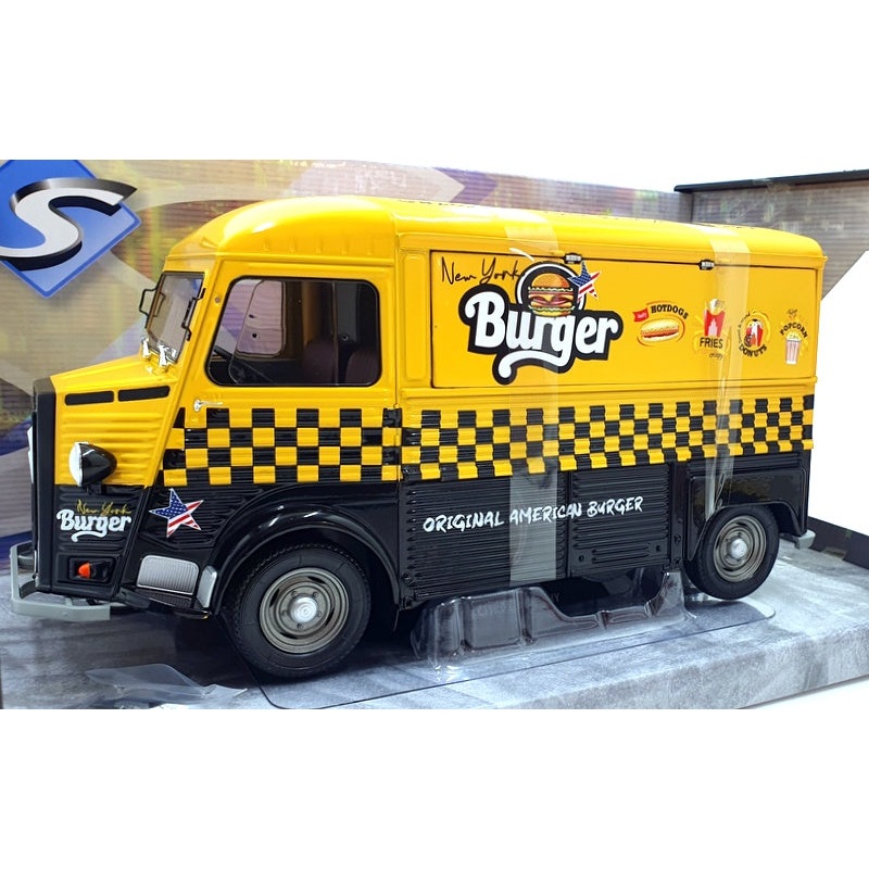 Solido 1/18 Scale 1804822 - 1969 Citroen Type HY NYC Burgers - Yellow/Black