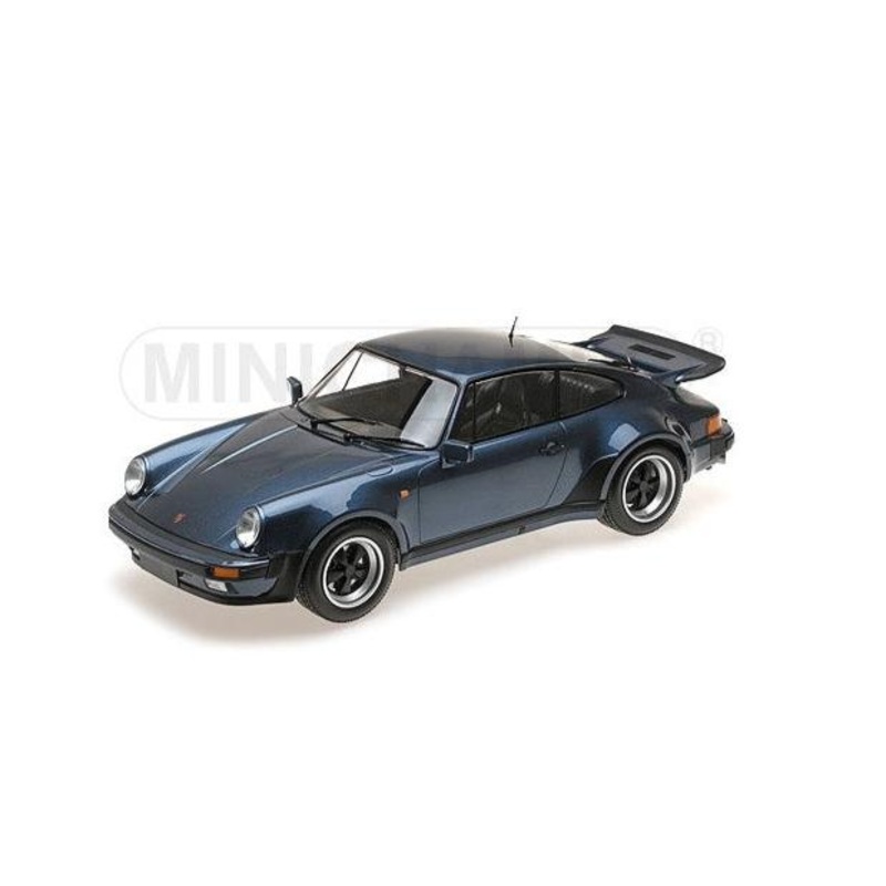 Minichamps 1977 Porsche 911 Turbo 930 Coupe Blue Grey Metallic 1:12