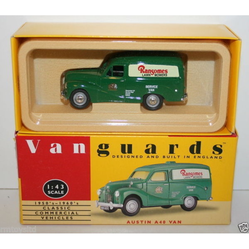 VANGUARDS 1/43 VA3000 AUSTIN A40 VAN RANSOMES LAWN MOWERS
