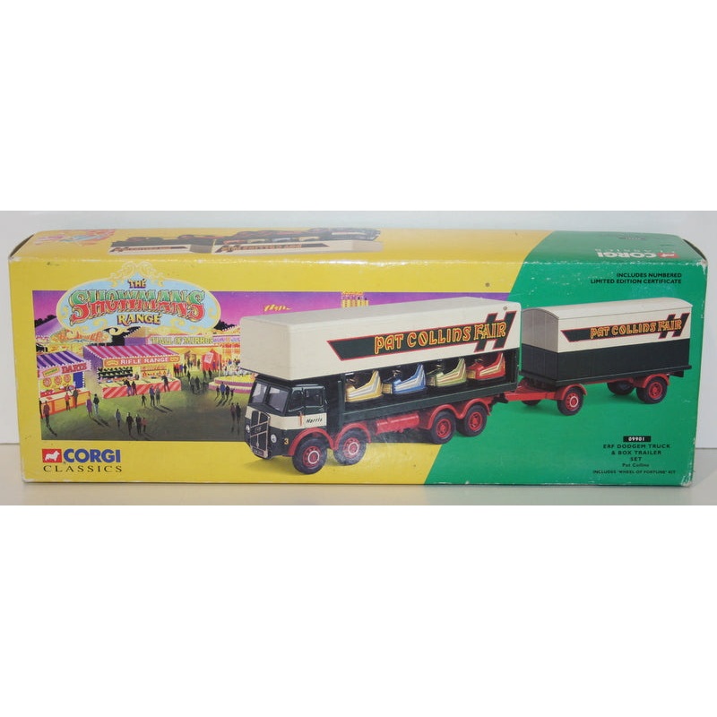 Corgi 1/50 scale 09901 ERF Dodgem truck & box trailer set Pat Collins Fairs
