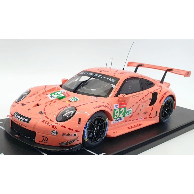 Ixo 2018 Porsche 911 991.2 GT3 RSR Team Porsche GT No 92 Pro Pink Pig Tribute Le Mans 1:18