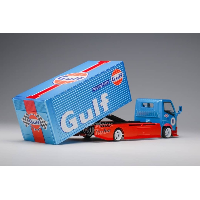 Peako x Microturbo 1:64 Hino 300  Custom Gull Wing Truck - GULF