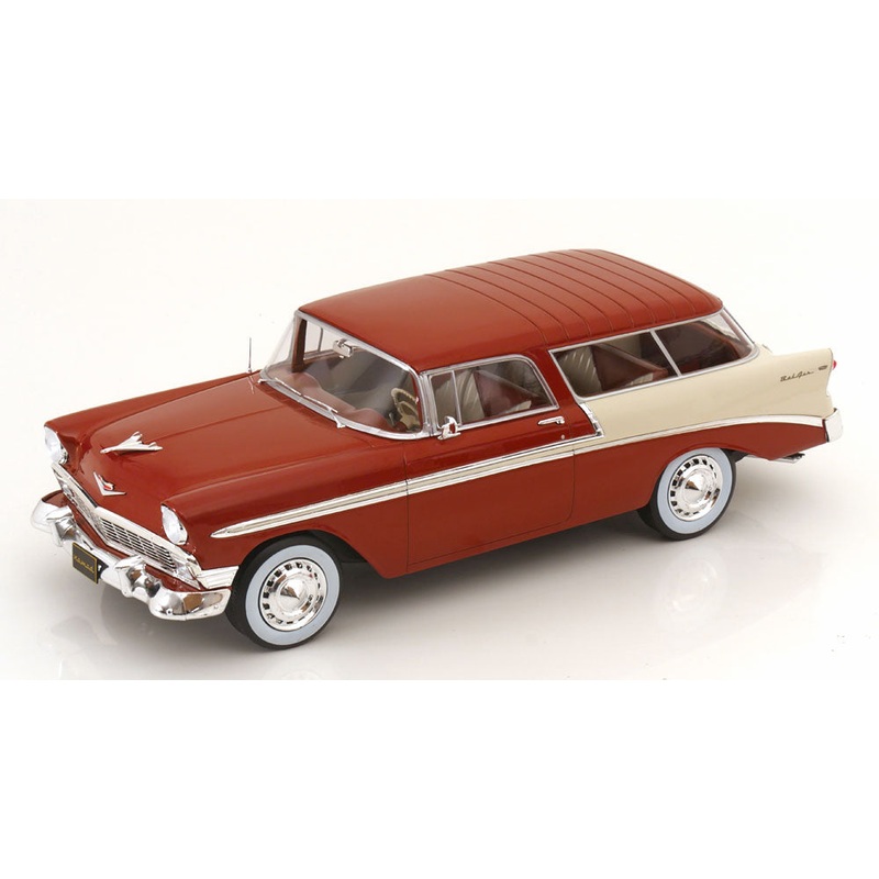 KK Scale 1956 Chevrolet Bel Air Nomad Custom Brown Metallic and Creme 1:18