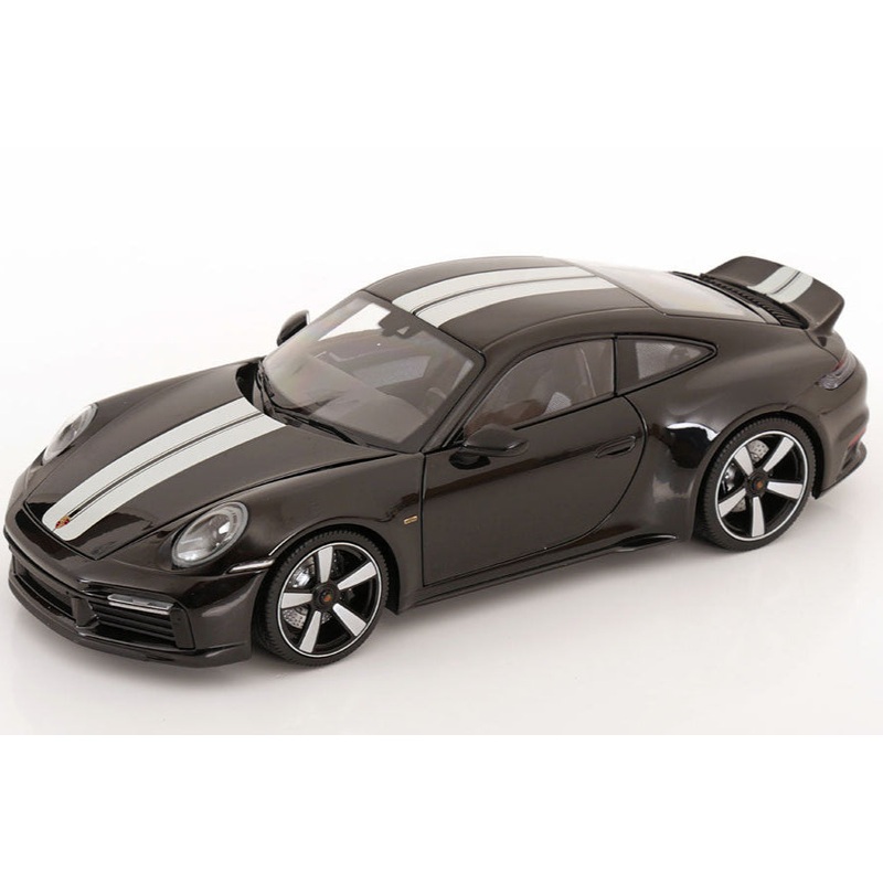 Minichamps 2022 Porsche 911 992 Sport Classic Black w/ White Stripes 1:18