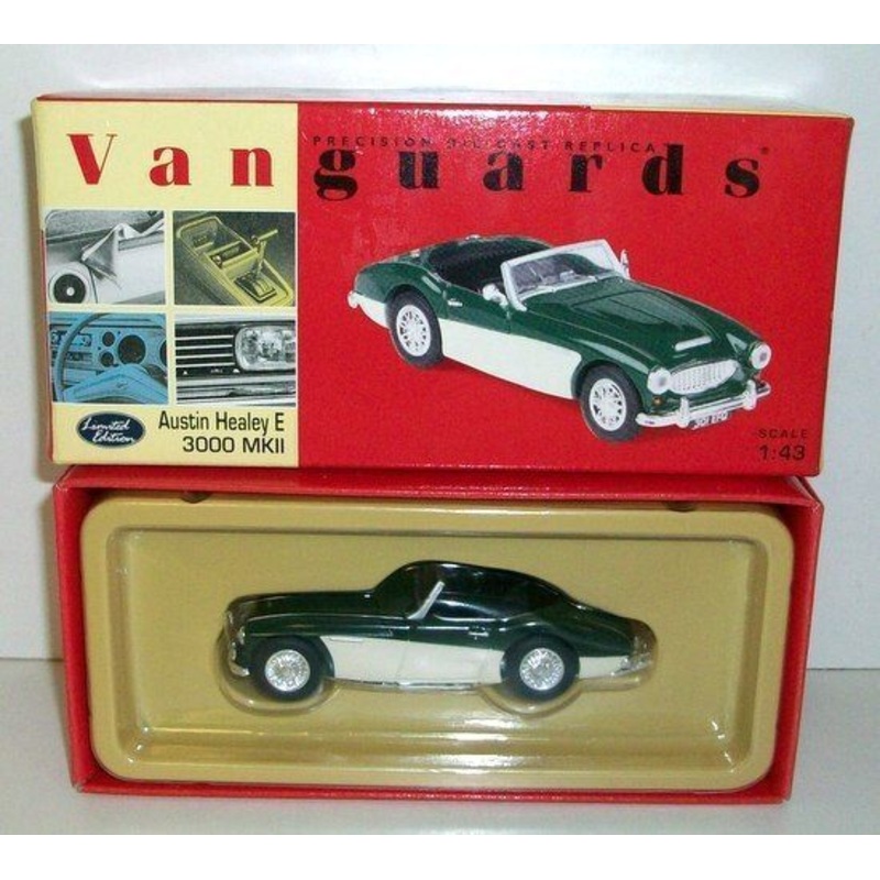 VANGUARDS 1/43 VA05101 AUSTIN HEALEY E 3000 MK2 BRITISH RACING GREEN WHITE