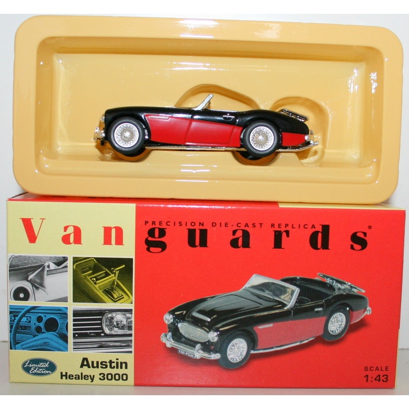 VANGUARDS 1/43 VA05102 AUSTIN HEALEY 3000 BLACK & RED