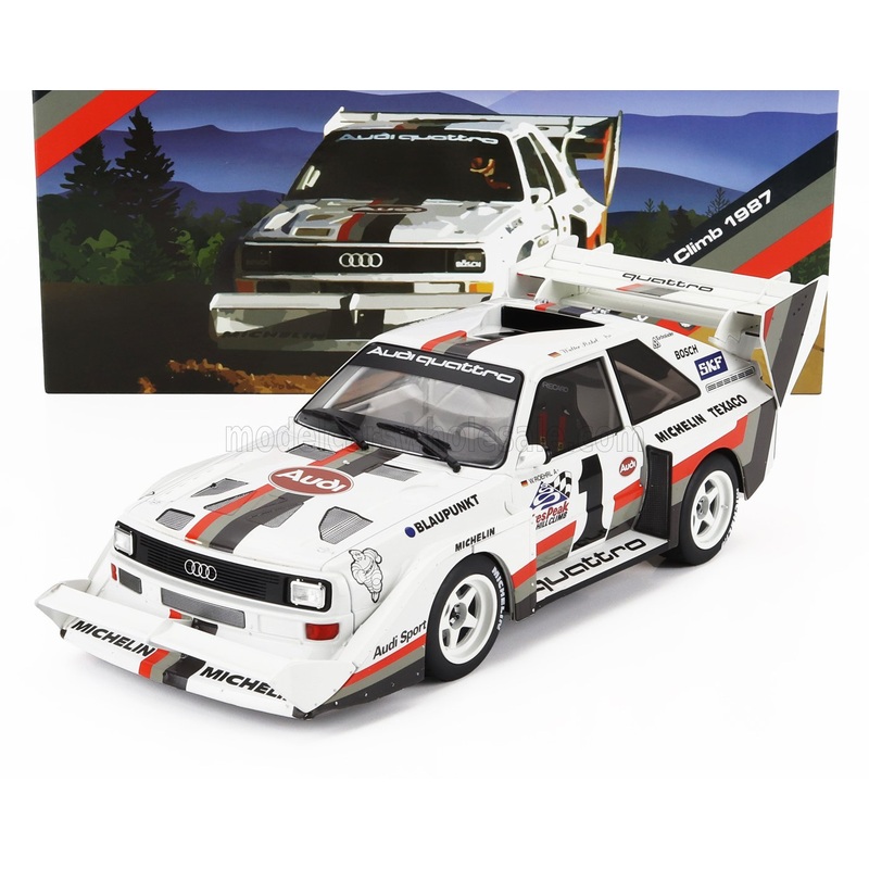 Werk83 Audi Quattro Sport S1 E2 No 1 Winner Rally Pikes Peak 1987 w/ Collector's Box 1:18
