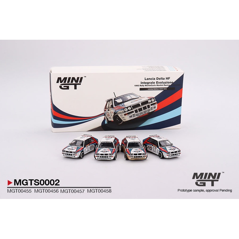 Mini GT 1/64 Lancia Delta HF Integrale Evo Martini 4 Cars 92