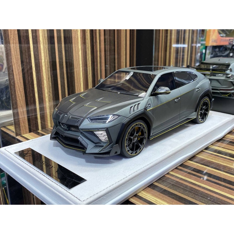 Timothy & Pierre Lamborghini Mansory Urus Venatus Grey / Yellow - Limited Edition Resin Model 1/18 Scale