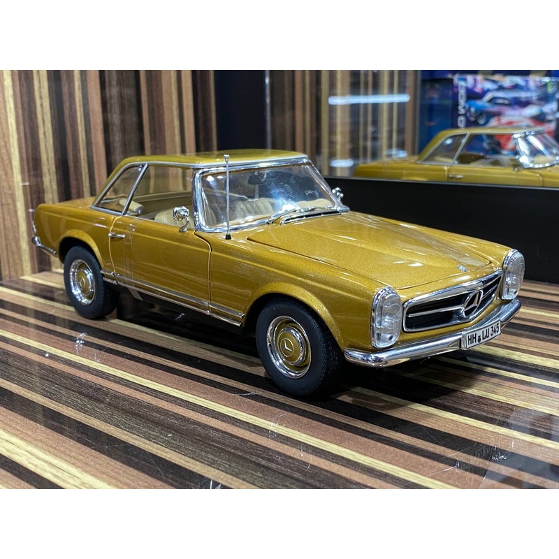 1/18 Diecast Mercedes-Benz 230SL Norev Gold Scale Model Car