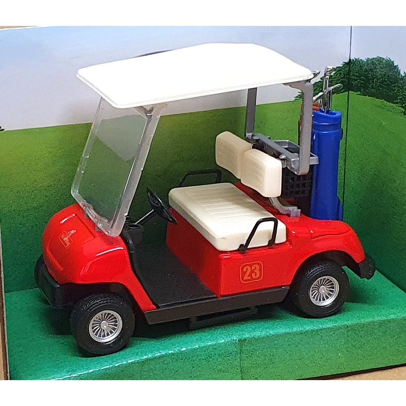 Welly 9.5cm Long Pull Back & Go 695277 - Golf Car - Red