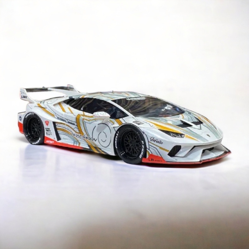 1/18 Diecast Lamborghini Huracan GT LB-Sihouette works White  IVY Models Scale Model Car