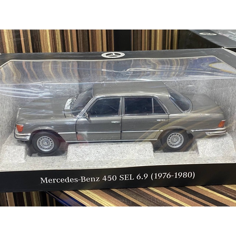 1/18 Diecast Mercedes-Benz 450 SEL 6.9 Grey Norev Scale Model car