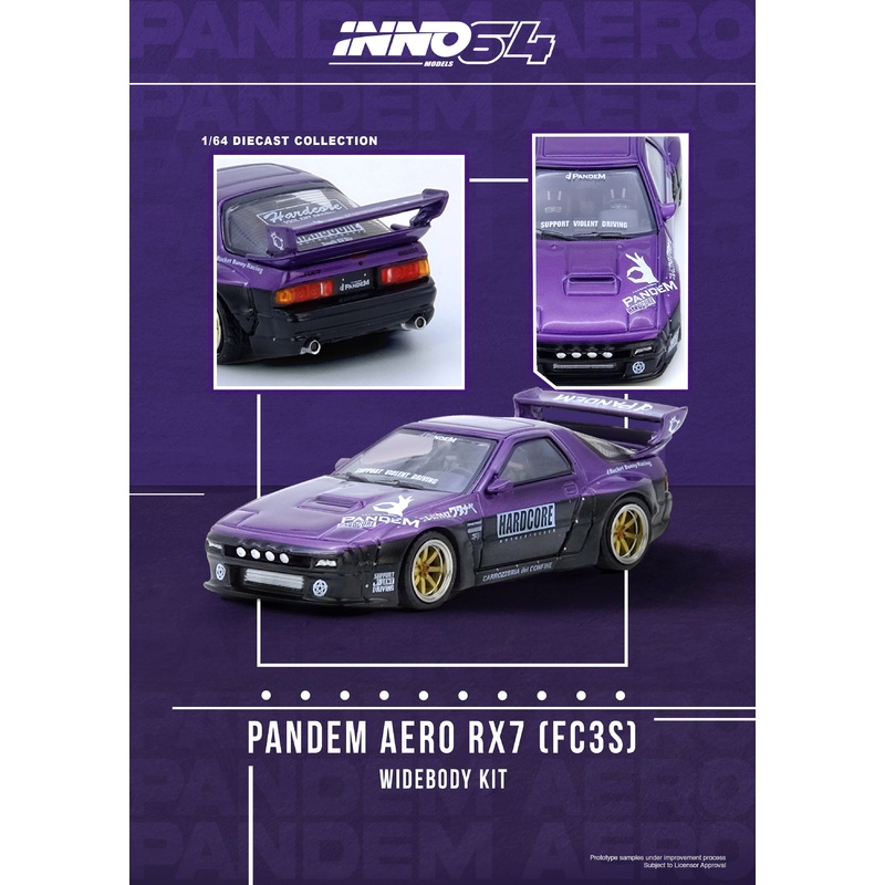 [ETA:  Nov 2025 ] Inno64 1/64 MAZDA RX7 (FC3S) PANDEM ROCKET BUNNY Purple