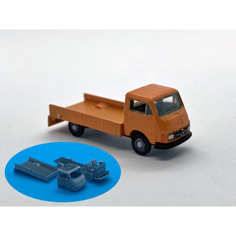 Mercedes-Benz L206D Flatbed folded hatch