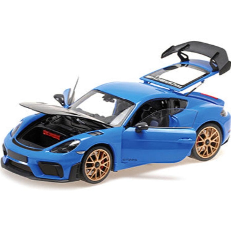 Minichamps 2024 Porsche 718 Cayman GT4 RS w/ Weissach Package Shark Blue 1:18