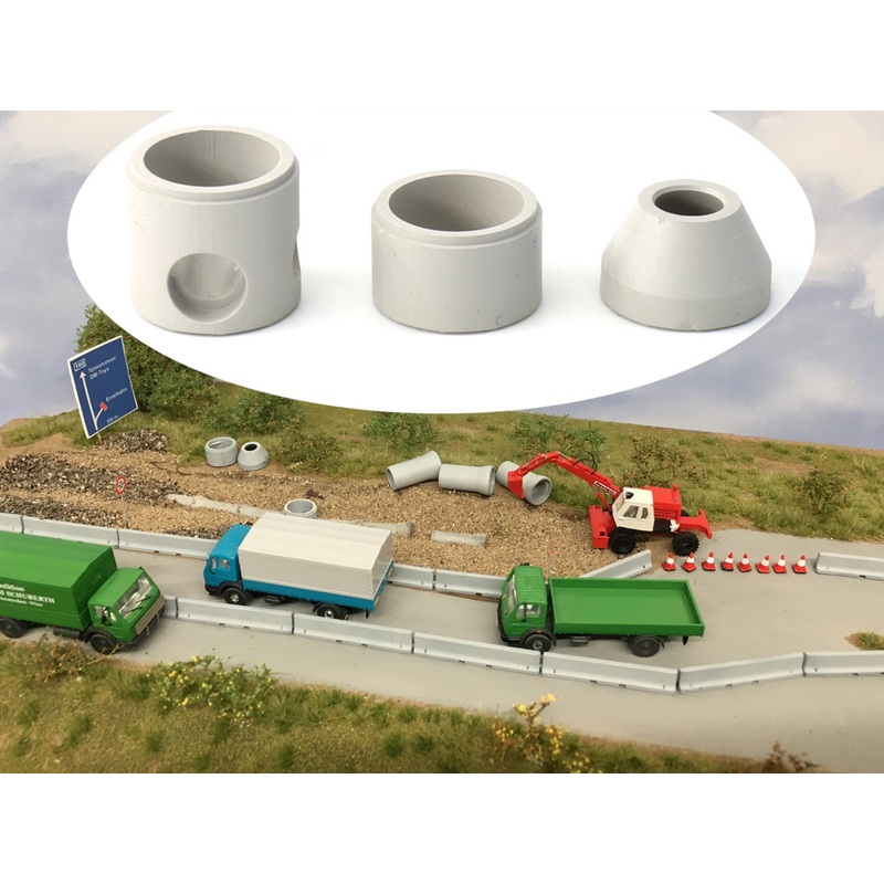 Ready-made manhole set round