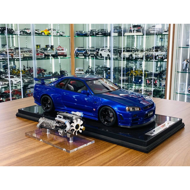 1/12 Resin Model - Motor Helix Nissan Skyline GT-R R34 Nismo Z-tune in Blue, Limited Edition (50 Pieces)