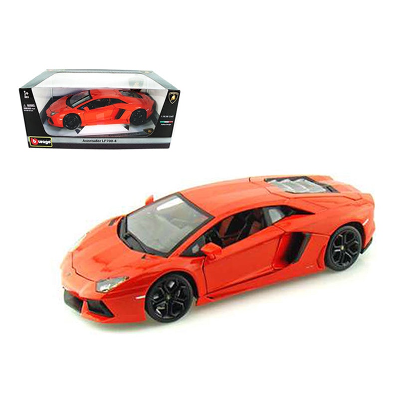 1/18 Diecast 2012 Lamborghini Aventador LP700-4 Orange Bburago Scale Model Car