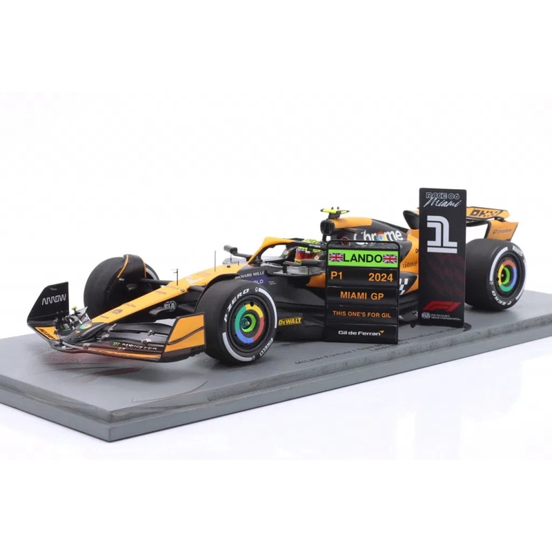 Spark-Model Mclaren F1 Team MCL38 Orange L. Norris Miami GP 2024 1:18