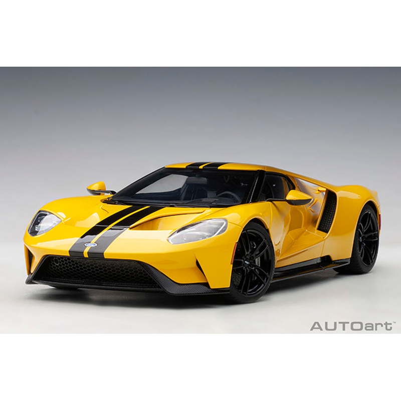 AUTOart 2017 Ford GT Triple Yellow w/ Black Stripes 1:18