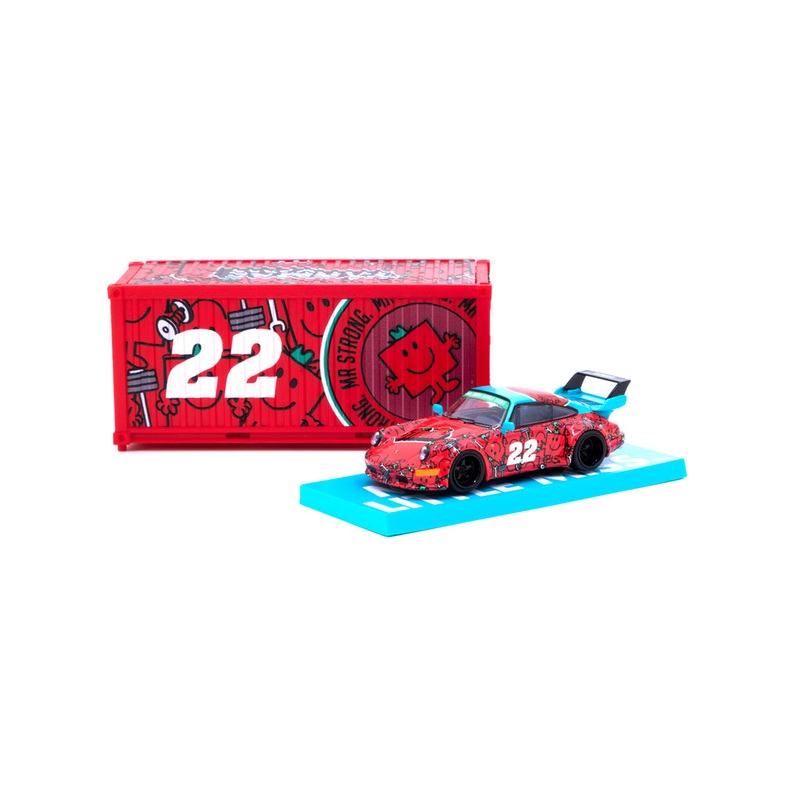 Tarmac Works 1:64 RWB 964 Mr. Men Little Miss Mr. Strong (with Container)