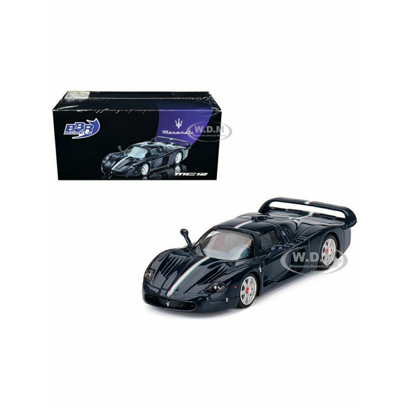 BBR Models Maserati MC12 Stradale Blue Metallic White Stripe