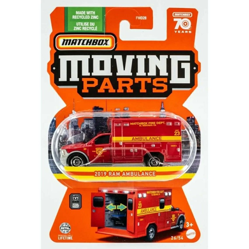 Matchbox moving parts 2019 Ram Ambulance