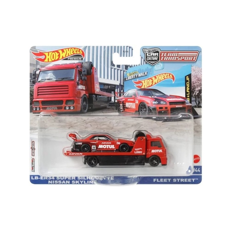 EXCLUSIVE Hotwheels Team Transport LB-ER34 Silhouette Nissan Skyline & Fleet Street
